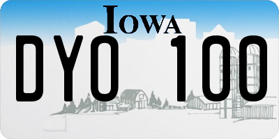 IA license plate DYO100