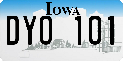 IA license plate DYO101