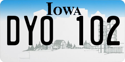 IA license plate DYO102