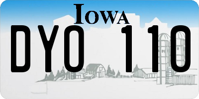 IA license plate DYO110