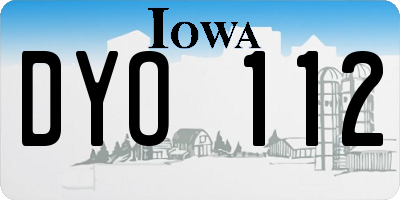 IA license plate DYO112