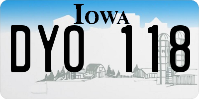 IA license plate DYO118