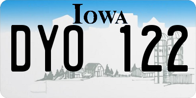 IA license plate DYO122