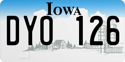 IA license plate DYO126