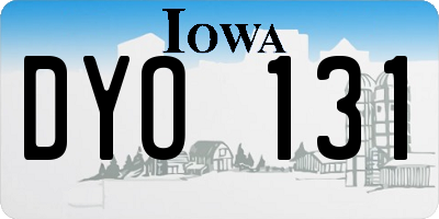 IA license plate DYO131