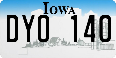 IA license plate DYO140