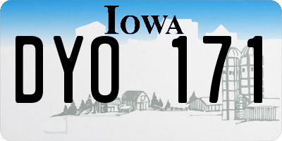 IA license plate DYO171