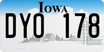 IA license plate DYO178