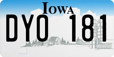 IA license plate DYO181