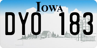 IA license plate DYO183