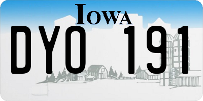 IA license plate DYO191