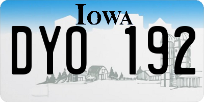 IA license plate DYO192