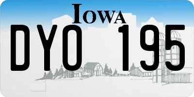 IA license plate DYO195