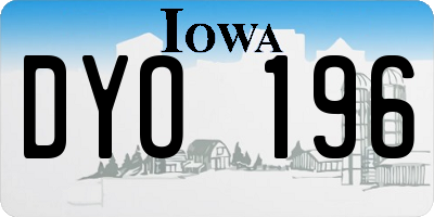 IA license plate DYO196