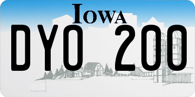 IA license plate DYO200