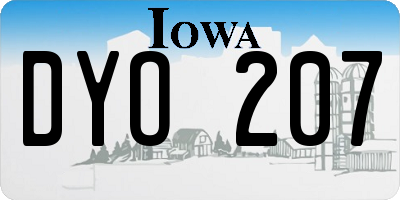IA license plate DYO207
