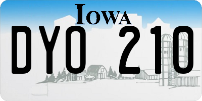 IA license plate DYO210