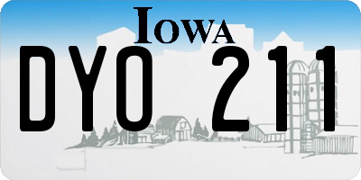 IA license plate DYO211