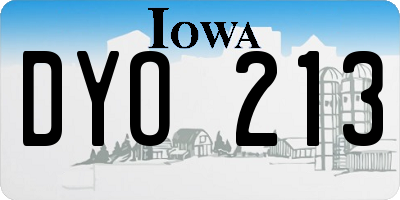 IA license plate DYO213