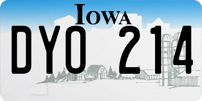 IA license plate DYO214
