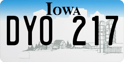 IA license plate DYO217