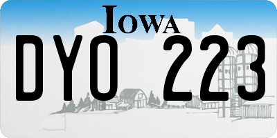 IA license plate DYO223