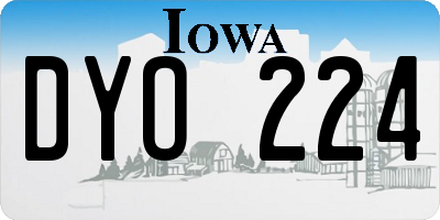 IA license plate DYO224