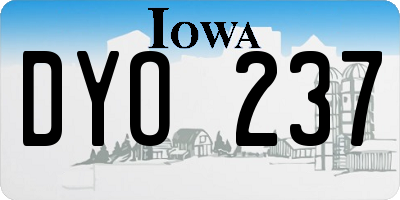 IA license plate DYO237