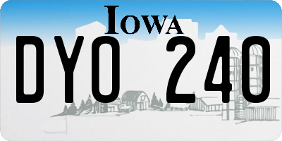 IA license plate DYO240