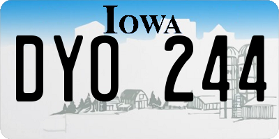 IA license plate DYO244