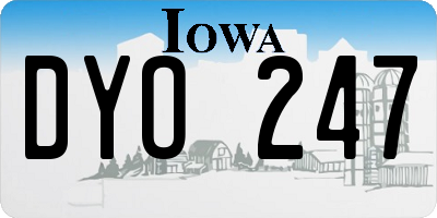 IA license plate DYO247