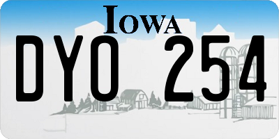 IA license plate DYO254