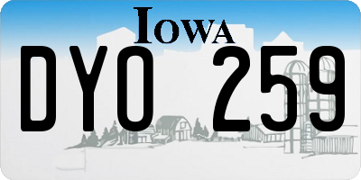 IA license plate DYO259