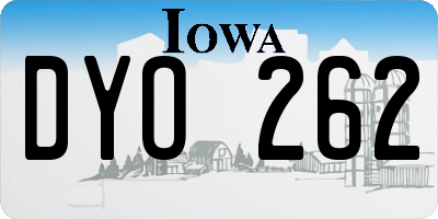 IA license plate DYO262