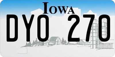 IA license plate DYO270