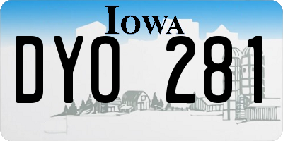 IA license plate DYO281