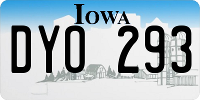 IA license plate DYO293