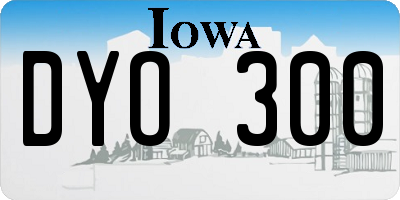 IA license plate DYO300