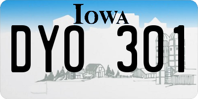 IA license plate DYO301