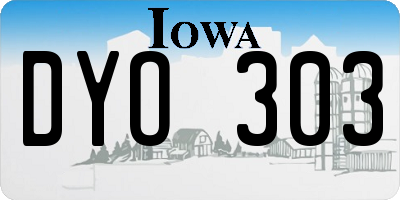 IA license plate DYO303