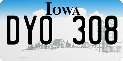 IA license plate DYO308