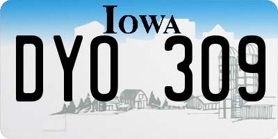 IA license plate DYO309