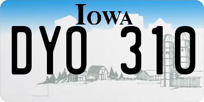 IA license plate DYO310