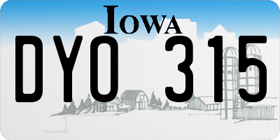 IA license plate DYO315