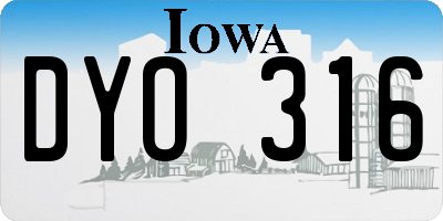IA license plate DYO316