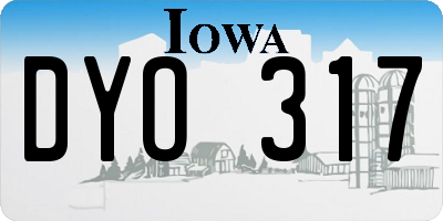 IA license plate DYO317