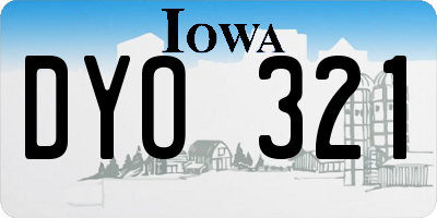 IA license plate DYO321