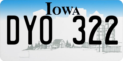 IA license plate DYO322