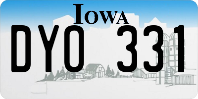 IA license plate DYO331