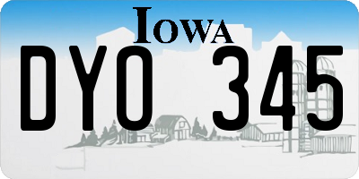 IA license plate DYO345